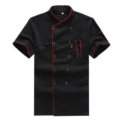Short Sleeve Chef Shirt – Unisex Poly-Cotton Kitchen Uniform | White, Red, Black