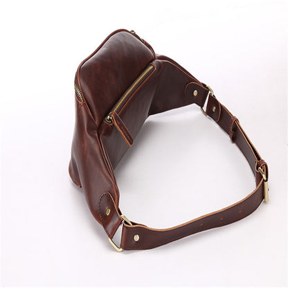Men's Retro Crossbody Bag – Crazy Horse PU Leather Waist & Shoulder Bag