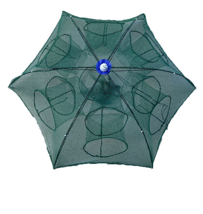 Automatic Folding Umbrella Fishing Net – Nylon Collapsible Cast Net | 4 to 24 Inlet Holes
