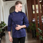 Men's Long-Sleeve Chef Coat – Moisture-Wicking Polyester Kitchen Workwear Uniform