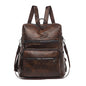 Women's PU Leather Backpack – Large Capacity Waterproof Bag