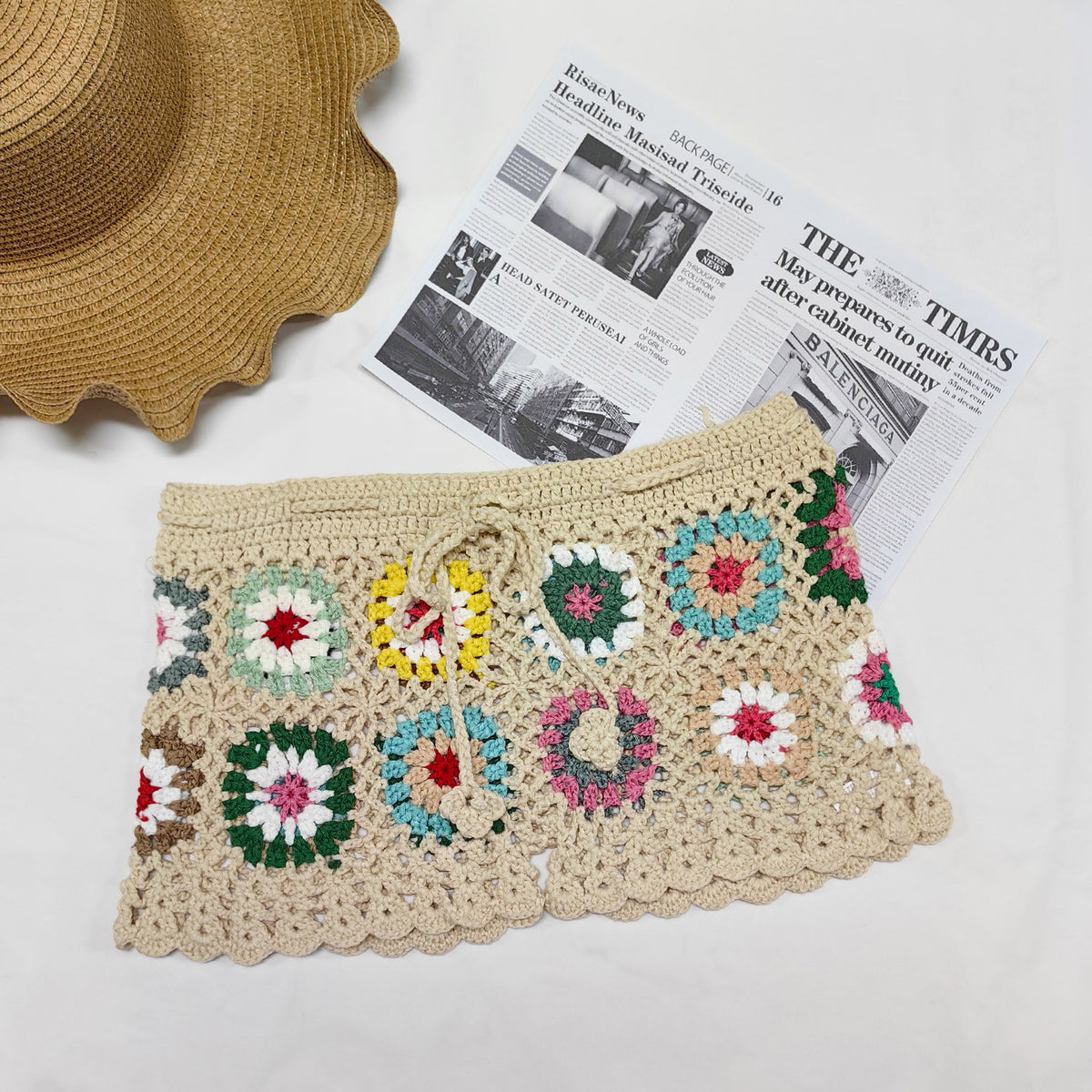 Super Cute Women's Crocheted Stitching Beach Shorts Bikini Cover-Up