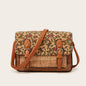 Women's Printed Crossbody Bag – Large Capacity PU Shoulder Bag with Floral & Geometric Prints