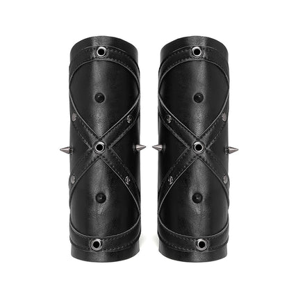 Punk PU Leather Wristband Arm Sleeve – Cosplay & Nightclub Bracelet Accessory