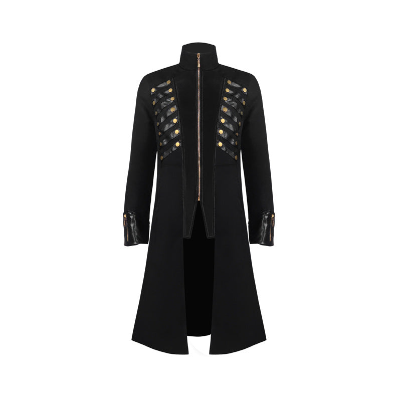 Medieval Gothic Mid-Length Coat – Unisex Cosplay & Role-Play Costume Jacket