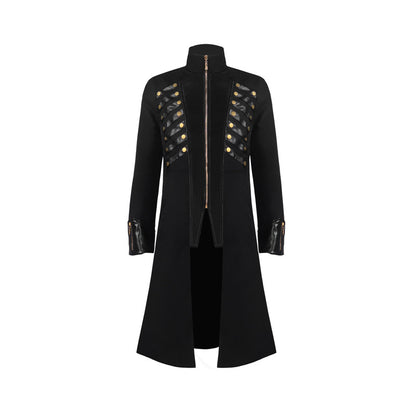 Medieval Gothic Mid-Length Coat – Unisex Cosplay & Role-Play Costume Jacket
