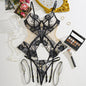 Women's Mesh Lace Lingerie Set – 3-Piece Sheer Bodysuit