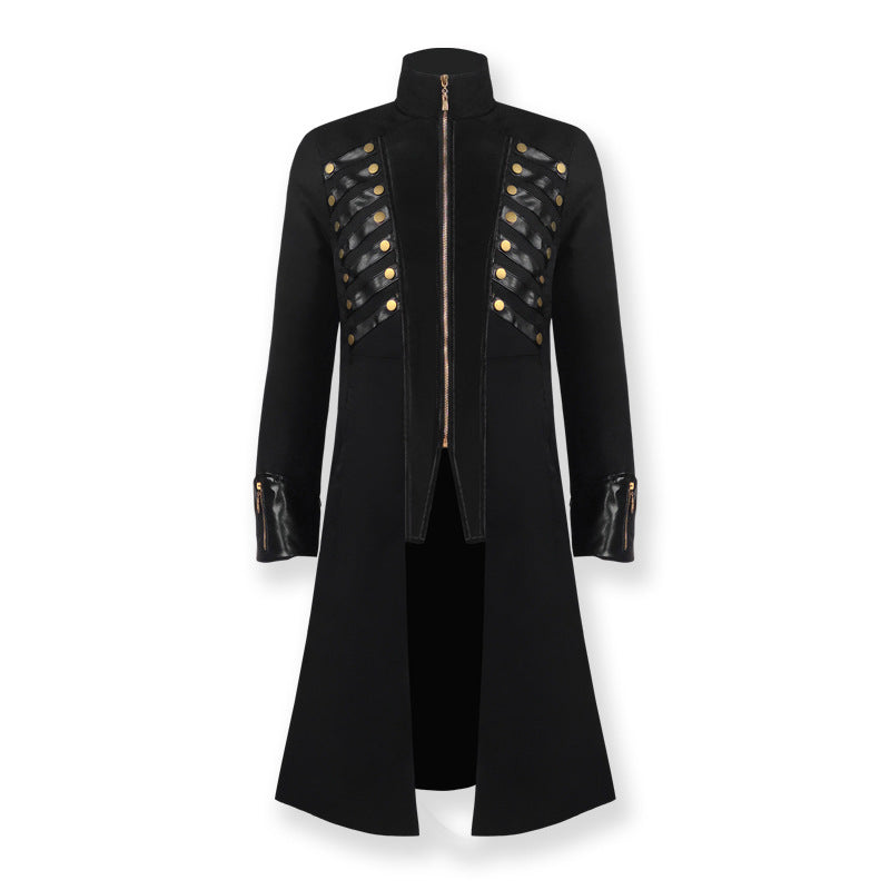 Medieval Gothic Mid-Length Coat – Unisex Cosplay & Role-Play Costume Jacket