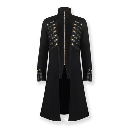 Medieval Gothic Mid-Length Coat – Unisex Cosplay & Role-Play Costume Jacket