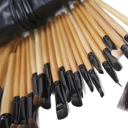 24-Piece Professional Makeup Brush Set with PU Case