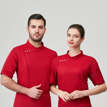 Men's Long-Sleeve Chef Coat – Anti-Oil Stretch Kitchen Uniform