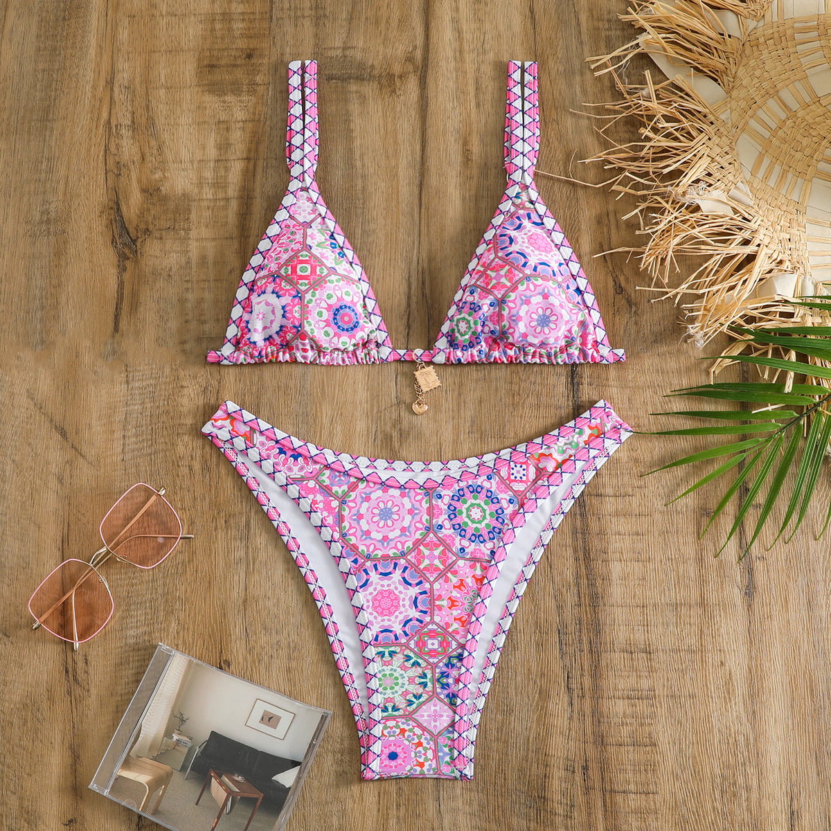 Women's Retro Print Bikini | European-Style Two-Piece Swimsuit