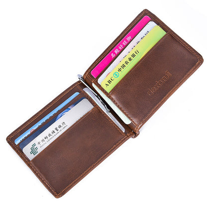 Men’s Slim Minimalist Wallet – Vintage Style Bifold PU Leather Card Holder