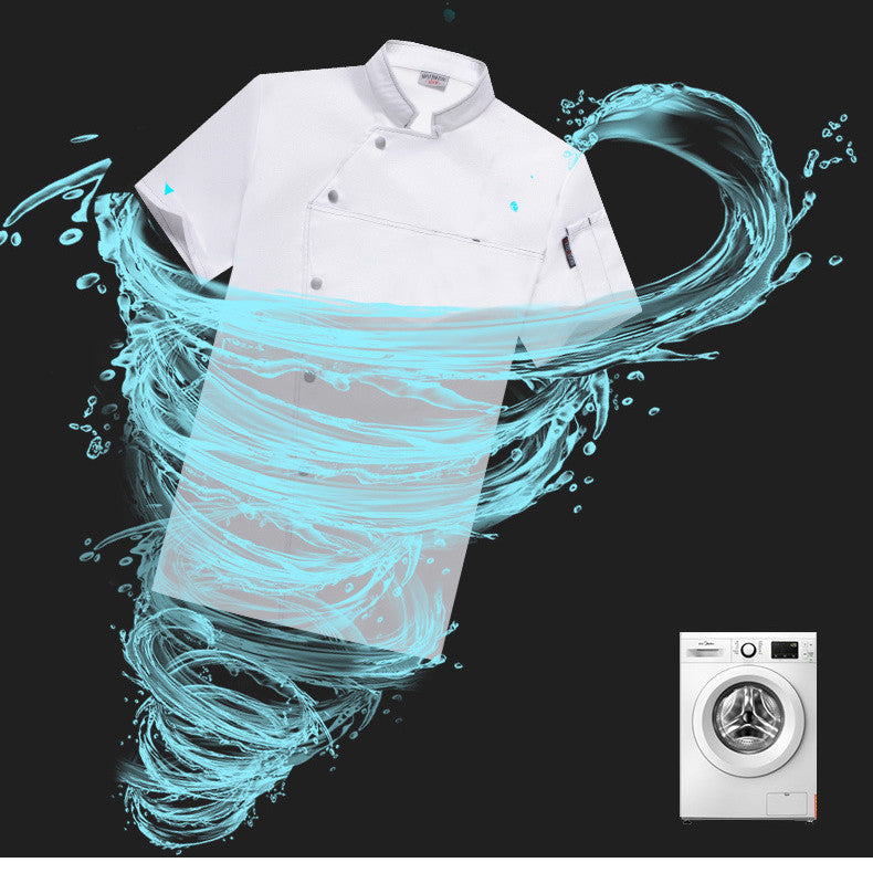Short Sleeve Chef Shirt – Moisture-Wicking Cotton Kitchen Uniform | Black, White, Grey, Blue