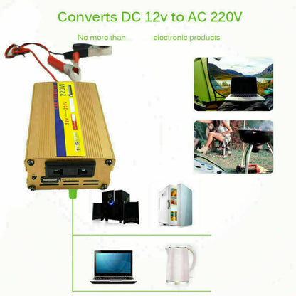 220W Inverter 100W Solar Panel Kit USB Battery Charger