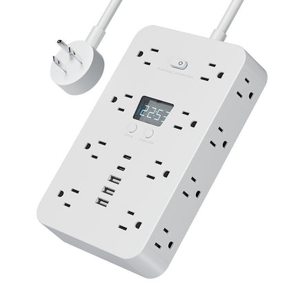 Power Strip — 16 AC Outlets, 3 USB + 2 USB-C, 10 ft Cord
