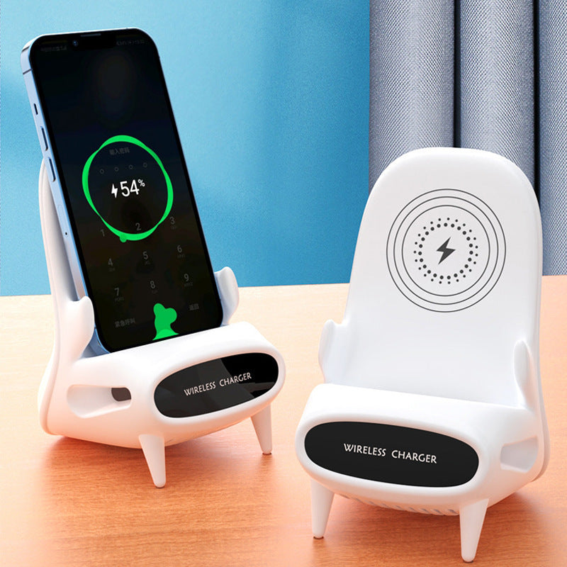 Mini Chair Wireless Charger Stand – 15W Fast Charging Phone Holder for iPhone & Android