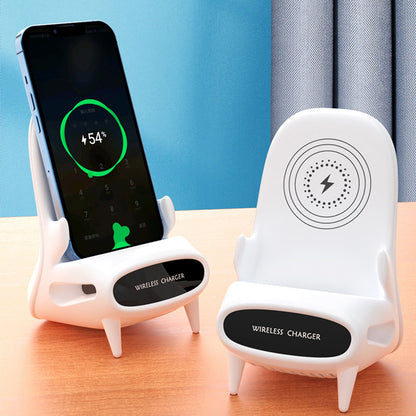 Mini Chair Wireless Charger Stand – 15W Fast Charging Phone Holder for iPhone & Android