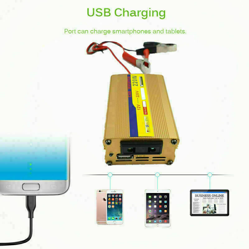 220W Inverter 100W Solar Panel Kit USB Battery Charger
