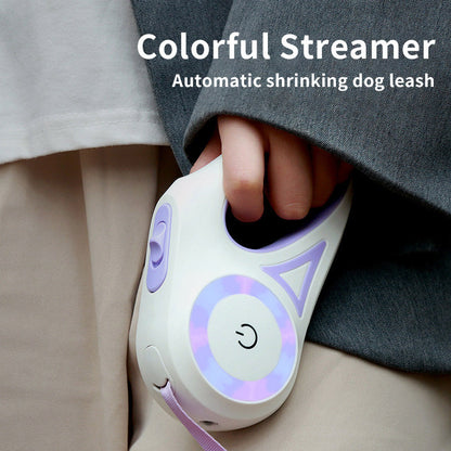 Retractable Dog Leash with Light — 10 ft & 16 ft, 3 Colors