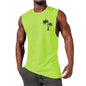 Men's Coconut Tree Embroidery Beach Tank Top – Summer Muscle Workout Shirt