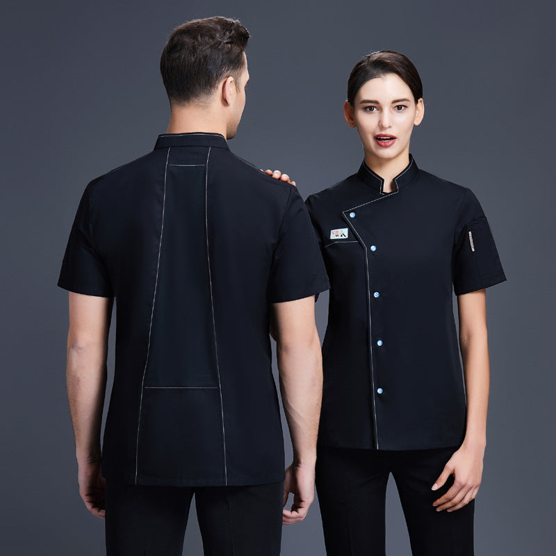Professional Chef Coat – Moisture-Wicking Polyester Kitchen Uniform | Black, White, Blue