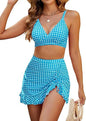 Bikini Top & Skirt Set — Tummy Coverage, 15 Prints, XS–XXL