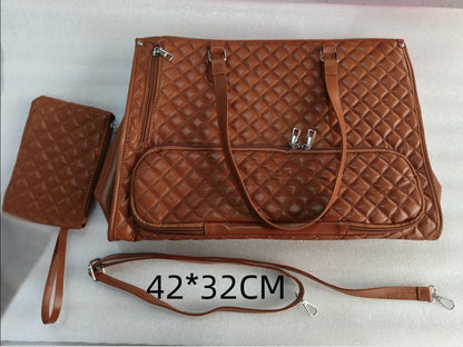 Quilted Lunch Tote Bag for Women – 2-in-1 Insulated Crossbody with Matching Wallet