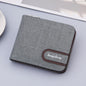 Men’s Canvas Bifold Wallet – Retro Zip Multi-Compartment Card & Cash Organizer