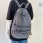 Washed Denim Backpack – Minimalist Canvas Shoulder Bag in Blue & Grey