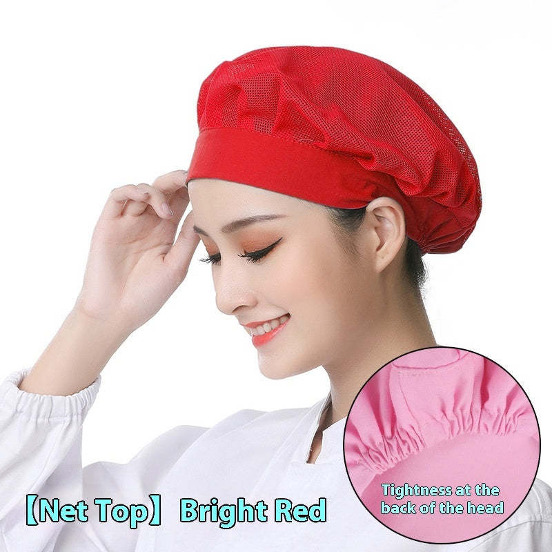Wide Brim Mesh Chef Hat – Breathable Food Service Cap for Men & Women