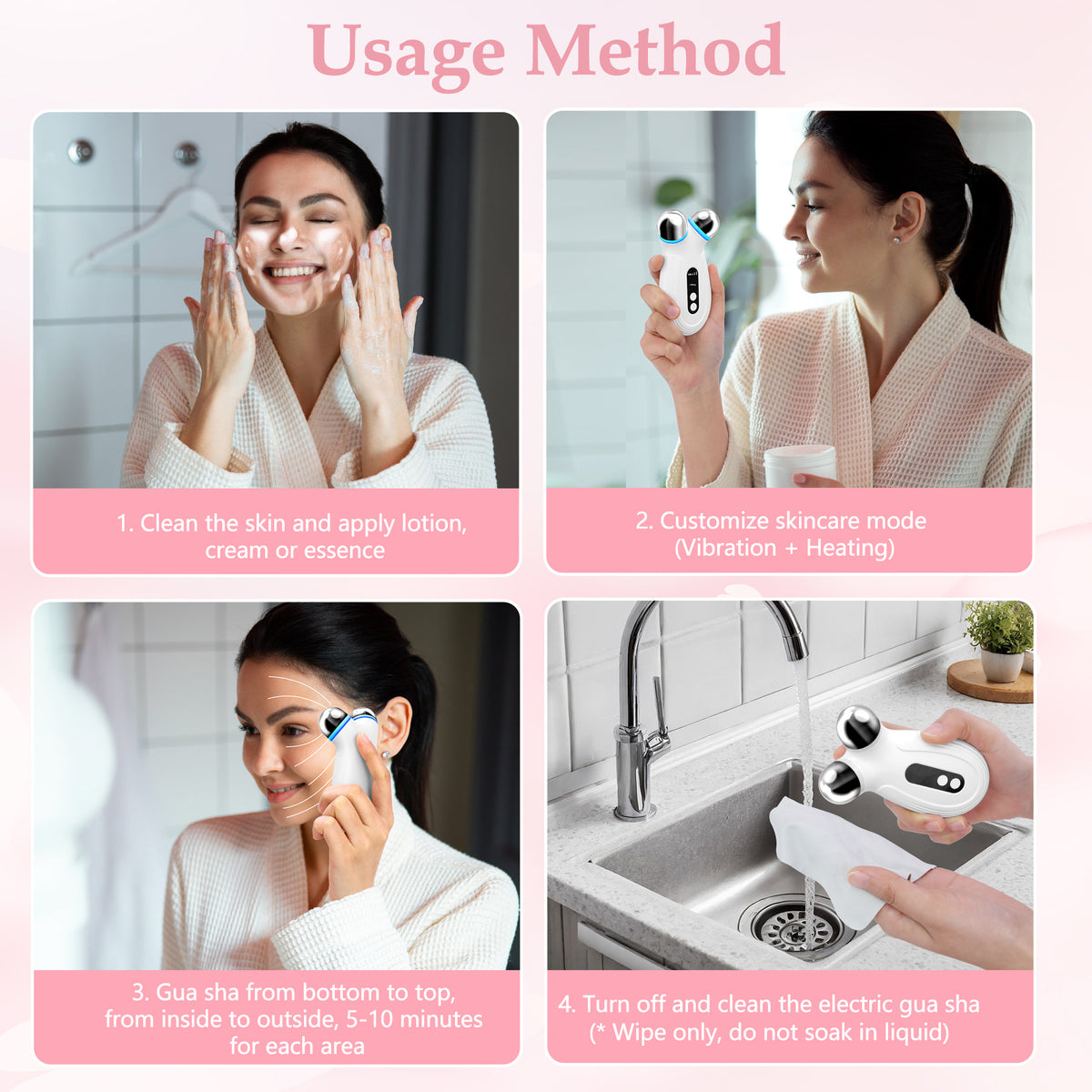Anti-Aging Wrinkles Microcurrent Facial Device, Boost Skin Care Products Absorption