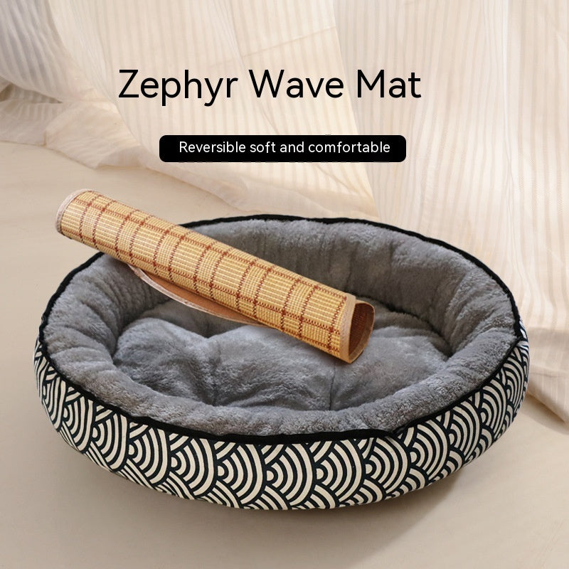 Cat & Dog Nest Bed — All-Season, 14 Prints, Sizes S–XXL