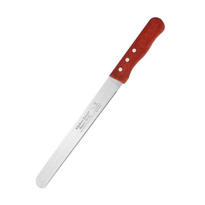 10-Inch Bread Knife Set – 3-Piece Stainless Steel, Red Wooden Handle