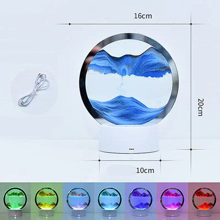3D Quicksand Table Lamp – Touch Control, USB, Glass Shade, 4 Colors