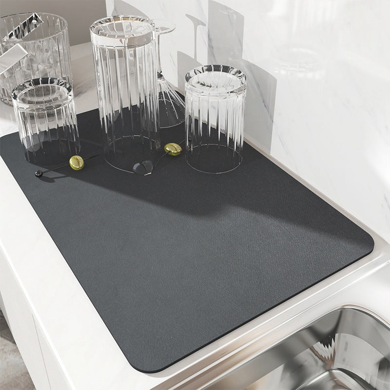 Coffee Bar Mat – Super Absorbent PU Leather Countertop Drying Mat for Kitchen