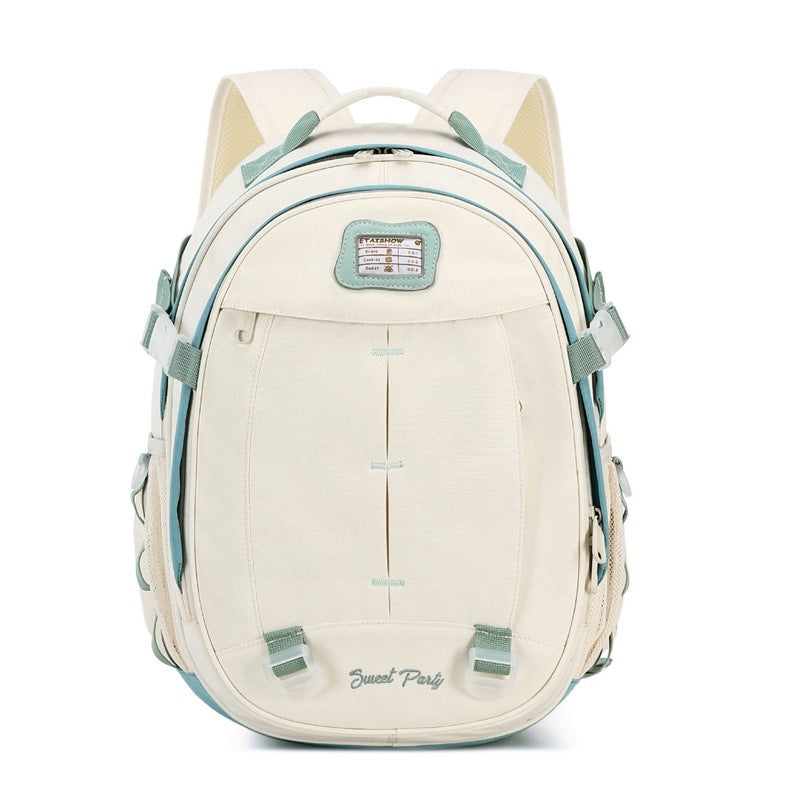 Girls' Oxford School Backpack – Large Capacity Cute Bag with Optional Doll Pendant