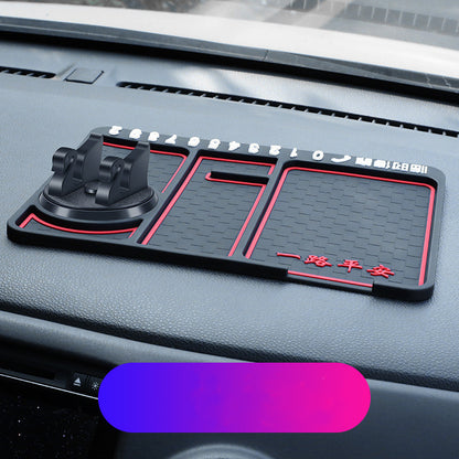 Non-Slip Car Phone Pad 4-in-1 Car Parking Number Card Anti-Slip Mat Auto Phone Holder Sticky Anti Slide Dash Phone Mount