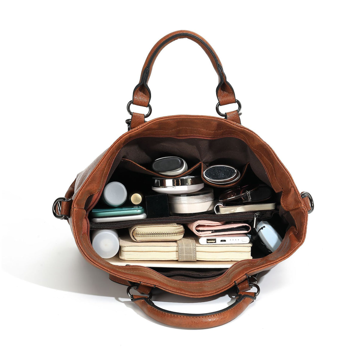 Women's Soft PU Leather Shoulder Tote Bag – Large Capacity Square Purse for Daily Use