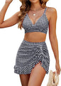 Bikini Top & Skirt Set — Tummy Coverage, 15 Prints, XS–XXL