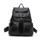 Women's Washed Vegan Leather Large Backpack – 14" Laptop Compatible