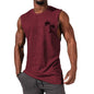 Men's Coconut Tree Embroidery Beach Tank Top – Summer Muscle Workout Shirt