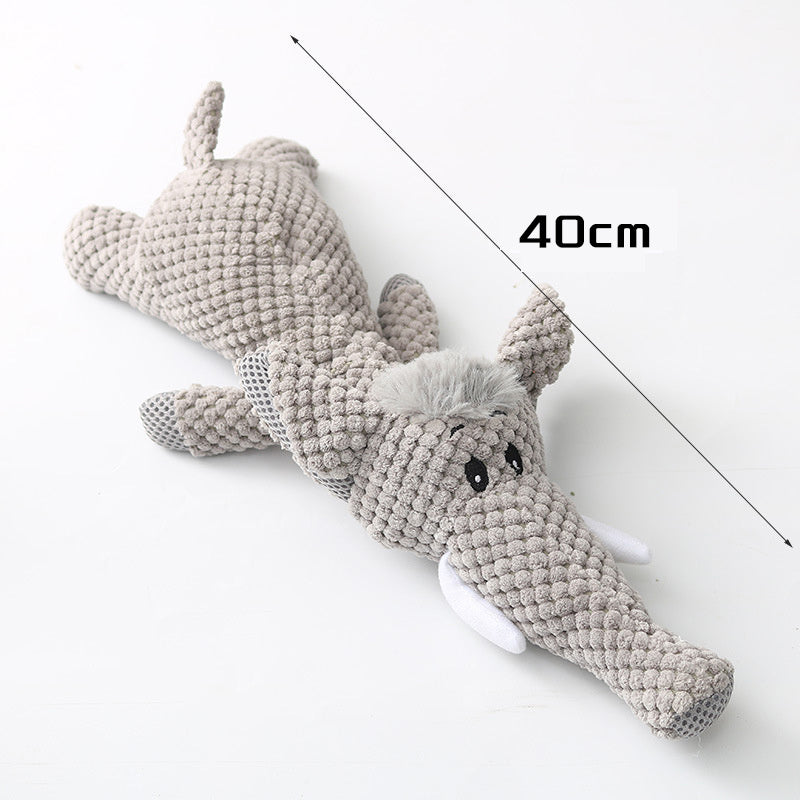 Plush Squeaky Dog Toy – Elephant, Lion & Wolf Designs