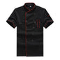 Chef Uniform with Gray Trim – Breathable Linen-Cotton Kitchen Jacket, Long & Short Sleeve