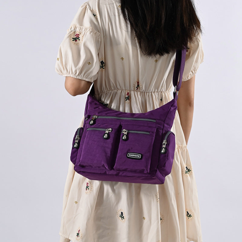 Women's Waterproof Nylon Crossbody Bag – Multi-Pocket Shoulder Bag with Retro Style