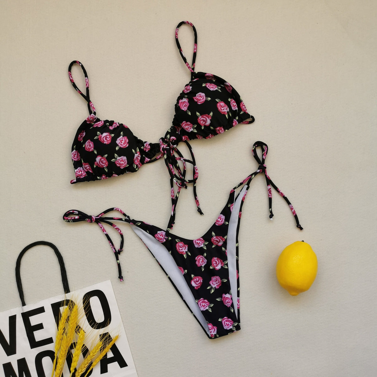 Print String Bikini Set — Backless, 6 Styles, S–L