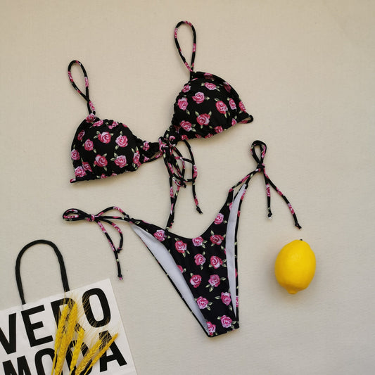 Print String Bikini Set — Backless, 6 Styles, S–L