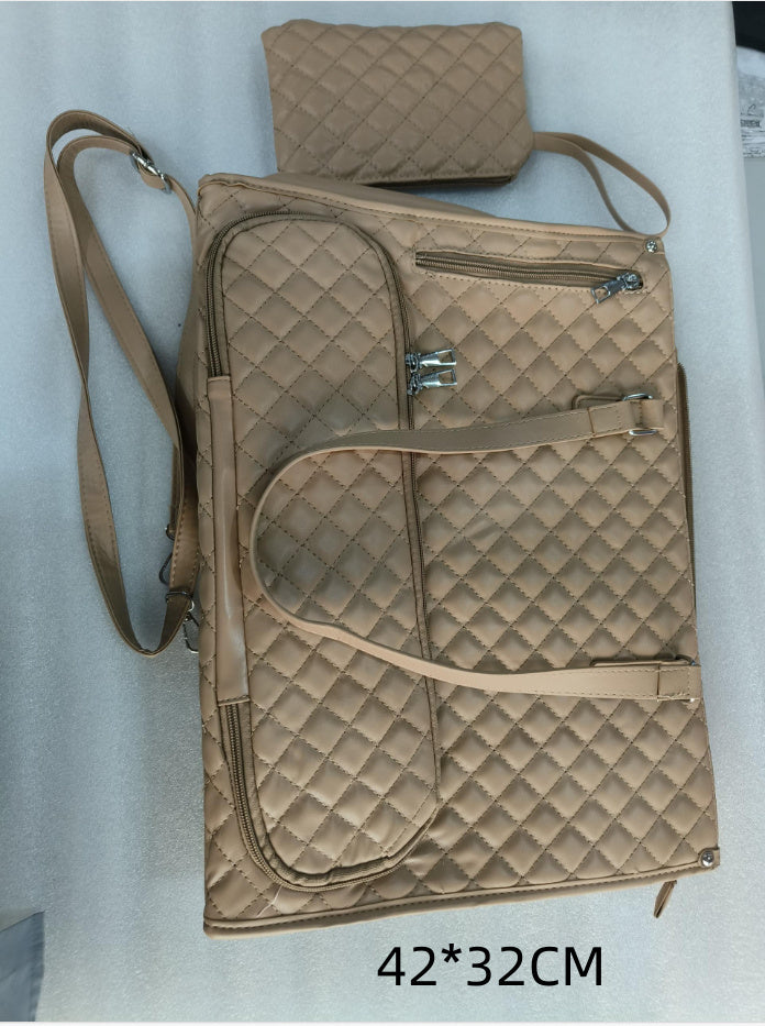 Quilted Lunch Tote Bag for Women – 2-in-1 Insulated Crossbody with Matching Wallet