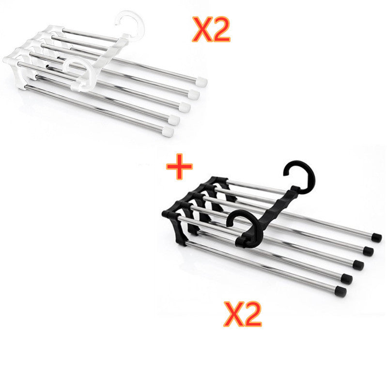 5-in-1 Stainless Steel Pants Hanger – Space-Saving Multi-Bar Trouser Rack for Closet Organization