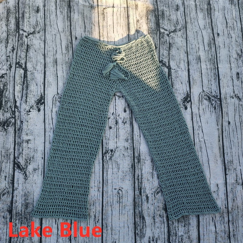 Crochet Bikini Cover-Up Set with Pants